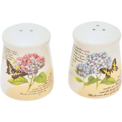 Hydrangea & Butterfly Salt and Pepper Shakers