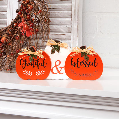Fall Pumpkin Sentiment Sign-Happy and Thankful