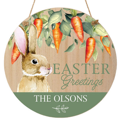 Personalized Easter Greetings Wall Hanger