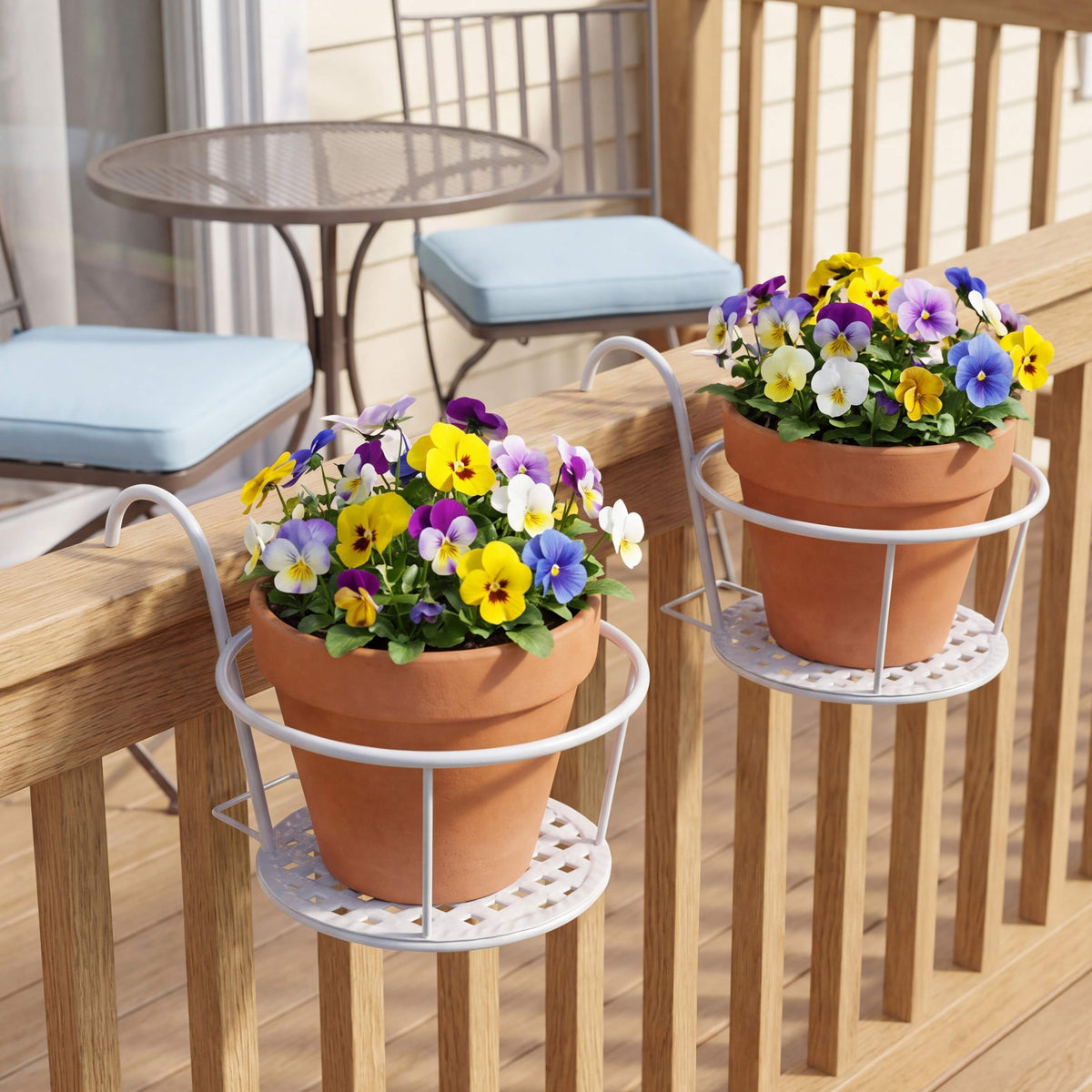 Railing Flower Pot Holders for Balcony or Deck 2 Pk | The Lakeside ...