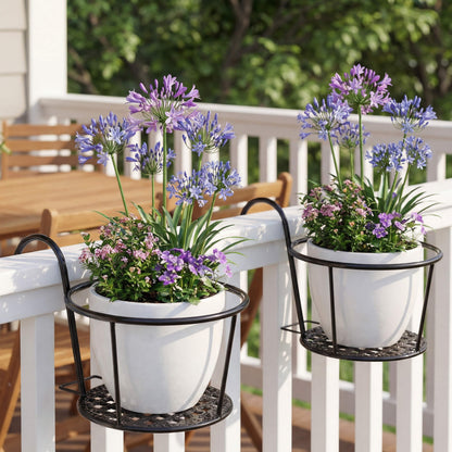 Railing Flower Pot Holders for Balcony or Deck 2 Pk