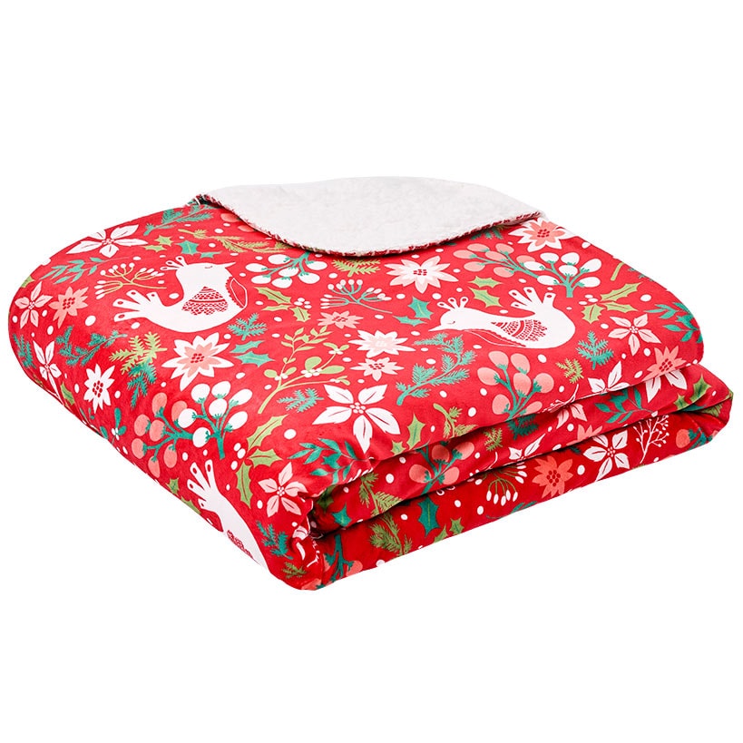Holiday Sherpa Throw Christmas Cardinal 50"x60"#select-throw_holiday-cardinal