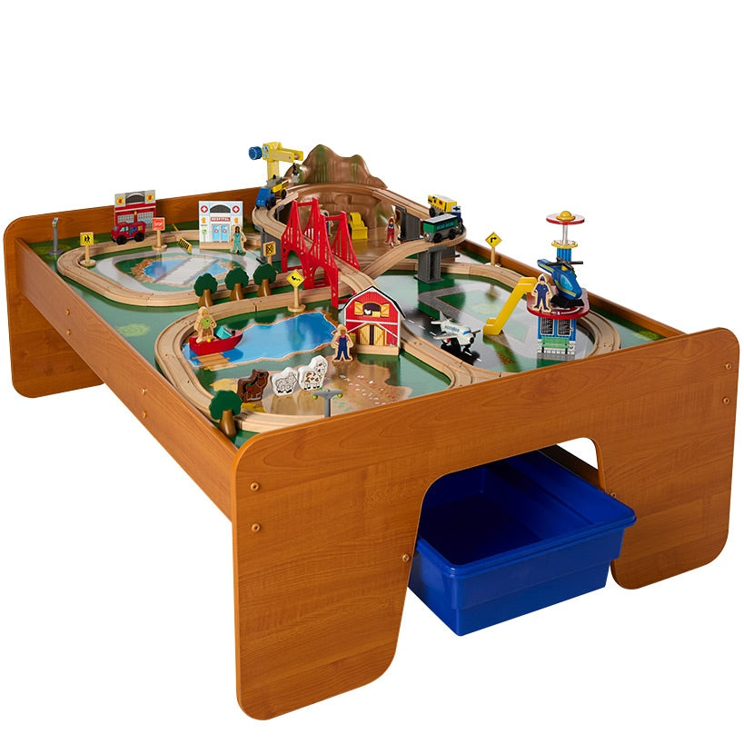 Kidkraft® Ride Around Town Train Set and Table - 100-Piece Adventure