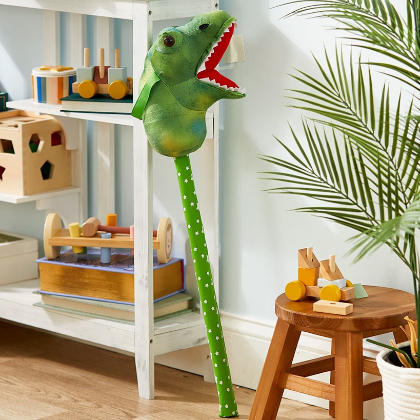 Magic Sounds Plush Animal Head Riding Stick - Interactive Pretend Play Toy#select-animal_dino