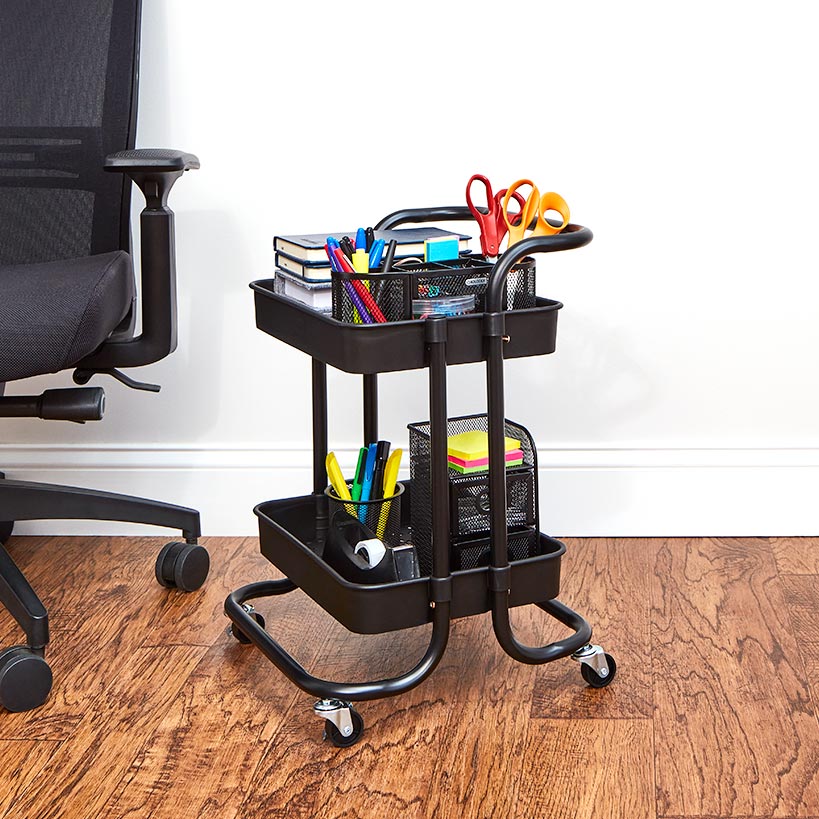 Utility Storage Cart with Wheels - Office or Kitchen
