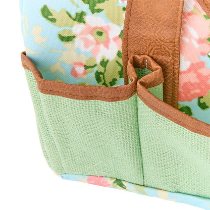 Durable Rose Print Canvas Tool Bag for Gardening