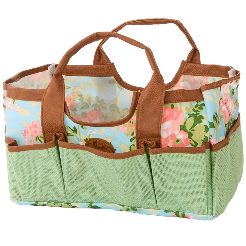 Durable Rose Print Canvas Tool Bag for Gardening