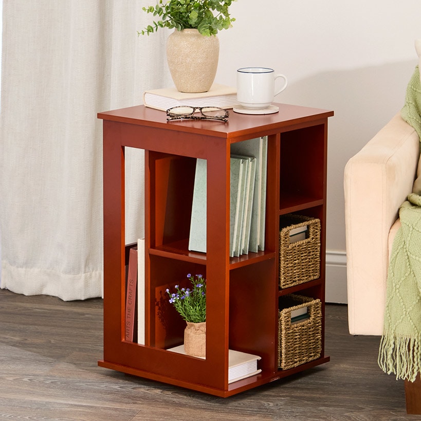 Stylish and Practical Rotating End Table#select-color_walnut