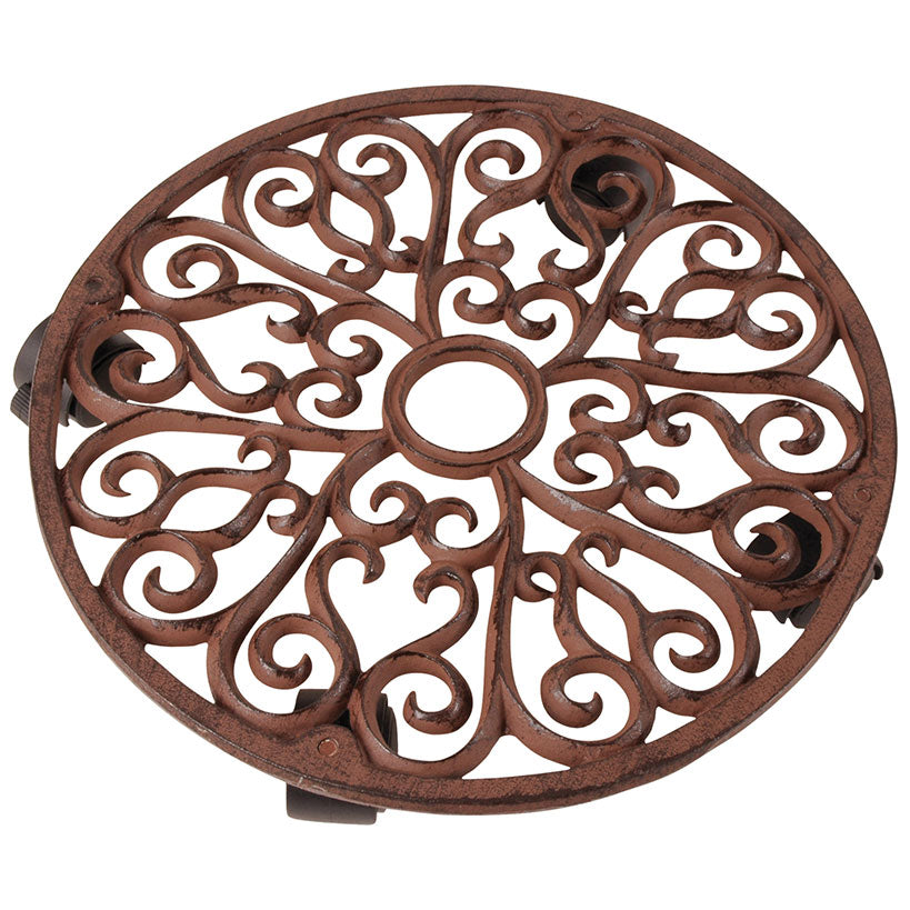 Round Cast Iron Planter Trolley