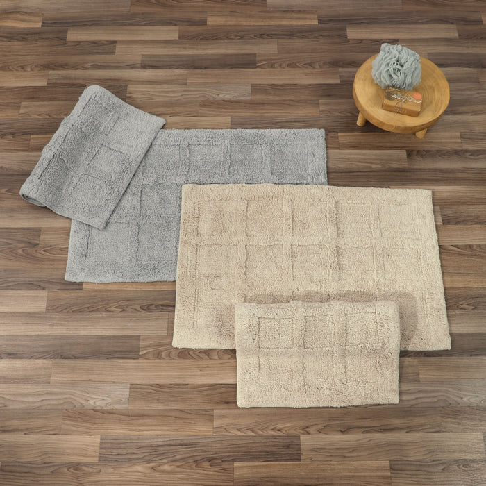 Homewear Sanibel Windowpane Bath Rug Set, 2-Pc. | The Lakeside Collection