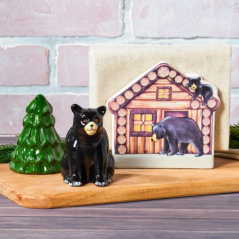 Lodge Kitchen Décor - Sponge Holder, Paper Towel Holder, Salt & Pepper#select-item_salt/pepper-&-napkin-holder