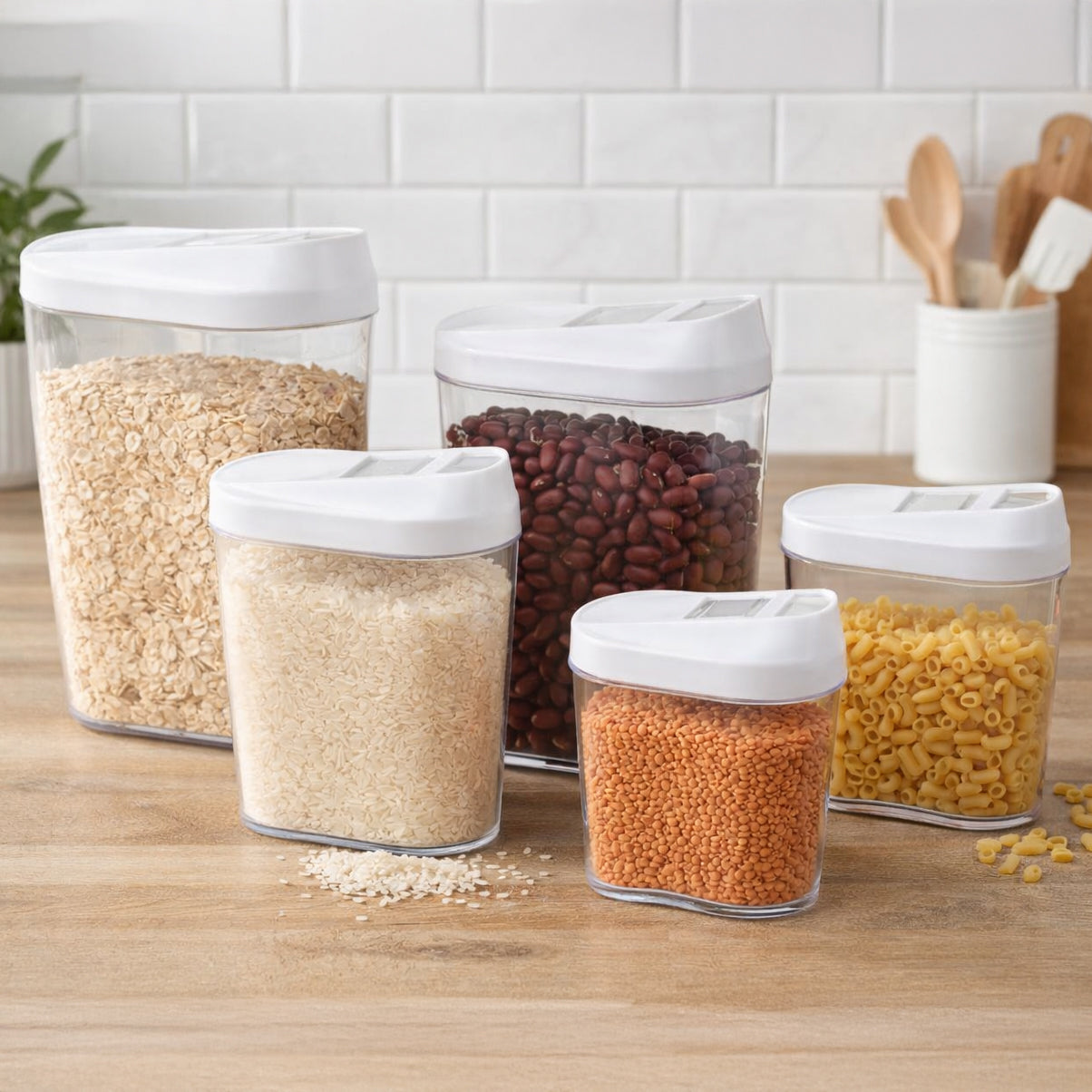 Store and Pour Clear Food Containers - Set of 5