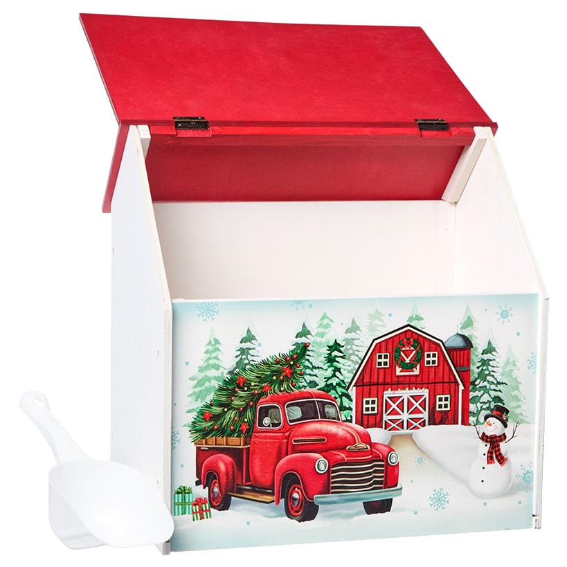 Holiday Decorative Outdoor Salt Box Storage with Scoop#select-design_red-truck