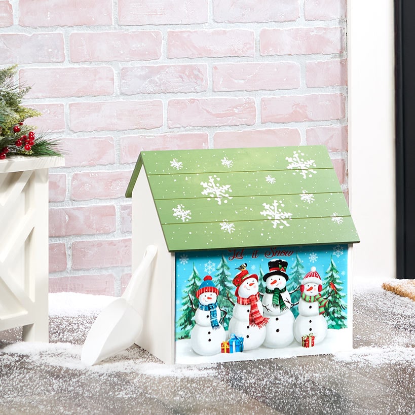 Holiday Decorative Outdoor Salt Box Storage with Scoop#select-design_snowman