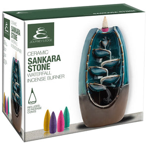 Ceramic Sankara Stone Waterfall Incense Burner or 100 Incense Cones