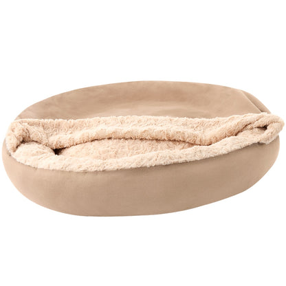 Self-Warming Pet Cave - Cozy Hideway with Round Design, Attached Blanket