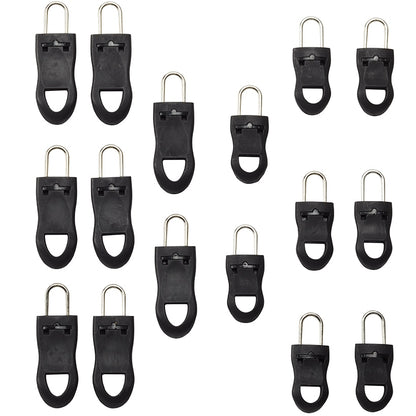 Easy Fix Zipper Pulls Plastic Replacement Sliders Set of 16