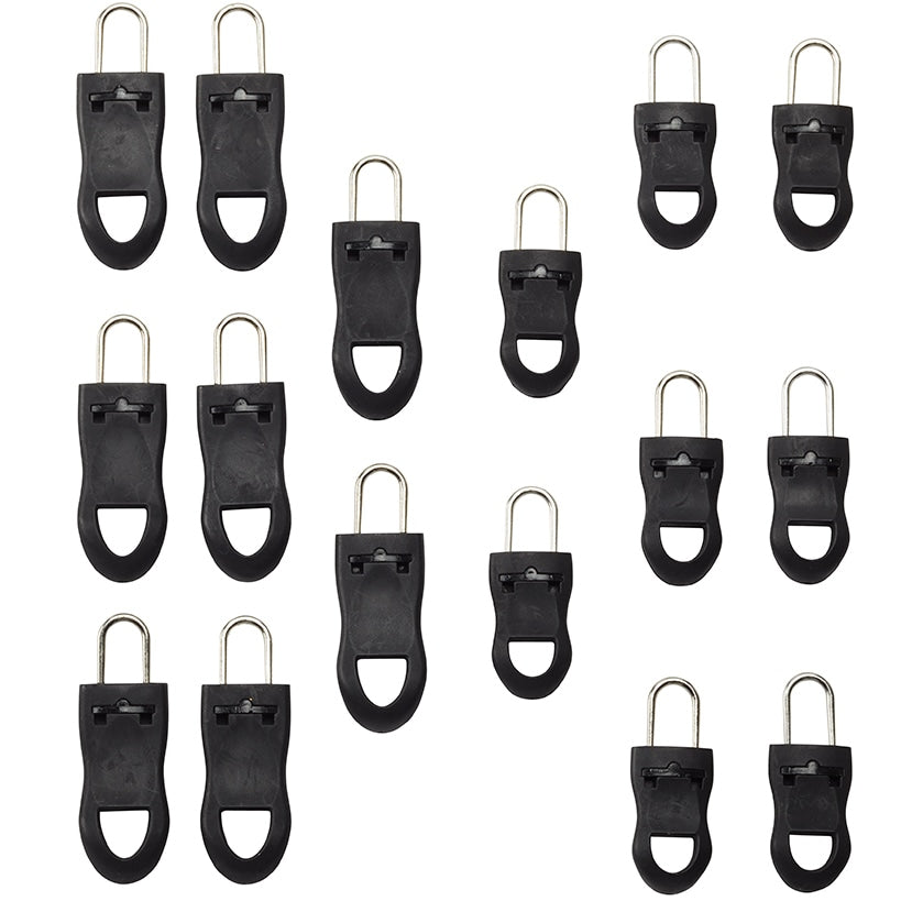 Easy Fix Zipper Pulls Plastic Replacement Sliders Set of 16