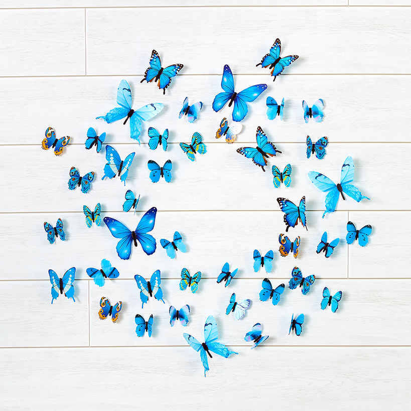 Set of 24 Glow-in-the-Dark Butterflies-Magical Wall Decorations#select-color_blue