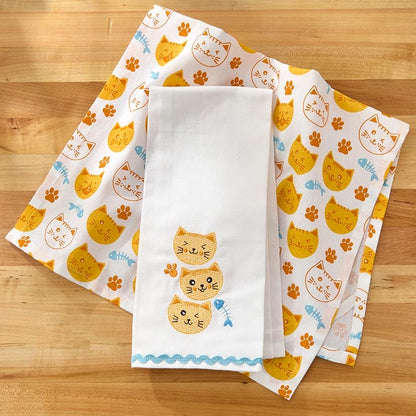 Kitchen Towels Summertime Cat Set of 2