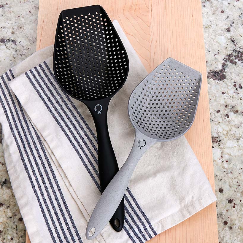 Large Scoop Colander Spoon and Drainer - Set of 2 - Drain and Serve