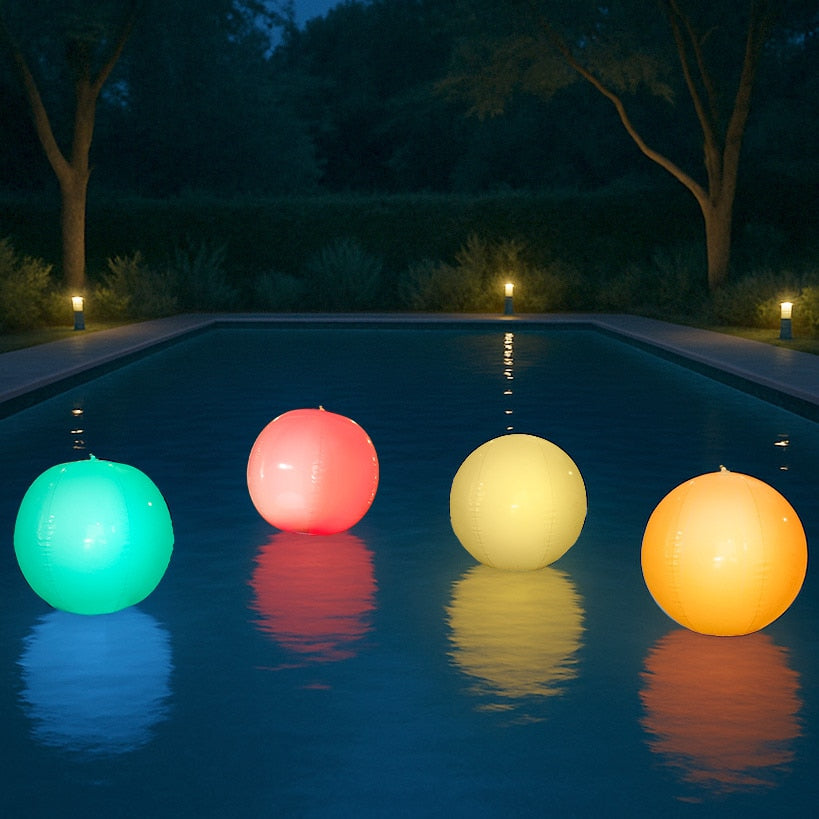 Inflatable LED Glowing Balls Set of 2 Color Change With Remote