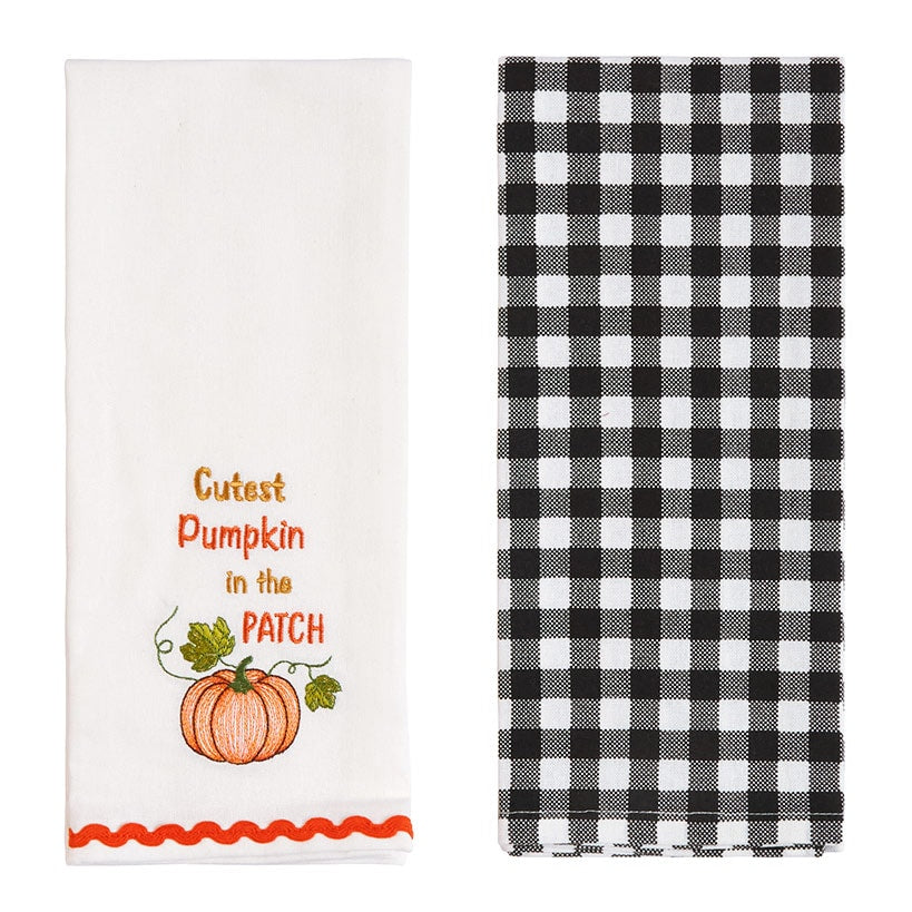 Autumn Embroidered Kitchen Towels, Set of 2
