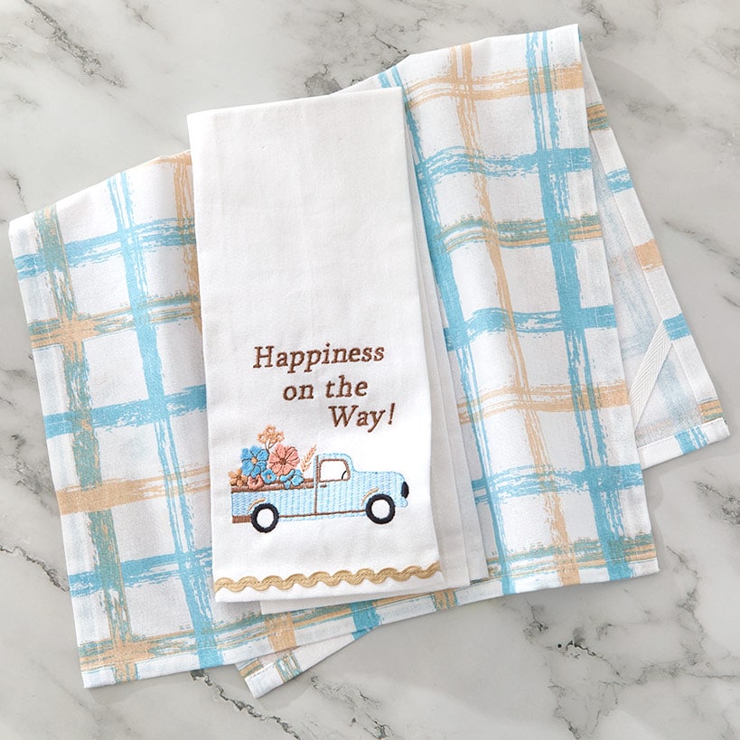 Kitchen Towels Spring Floral Set of 2#select-towel_happiness