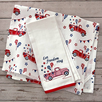 Americana Kitchen Towels Embroidered Set of 2