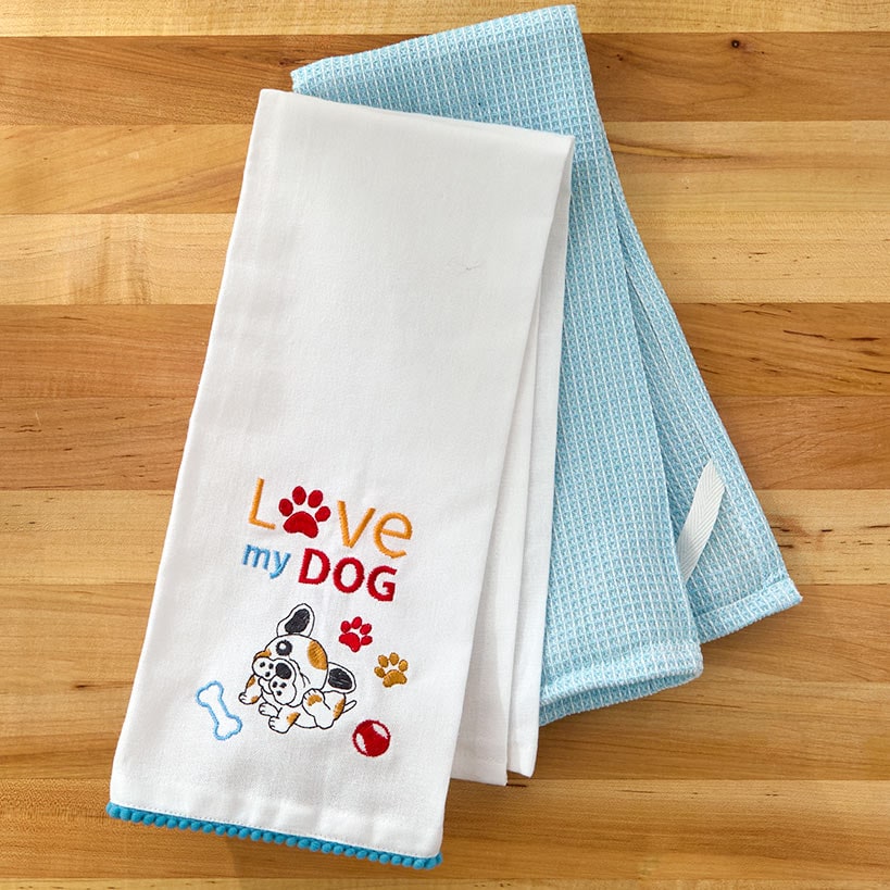 Kitchen Towels Summertime Dog Set of 2#select-towels_love-my-dog