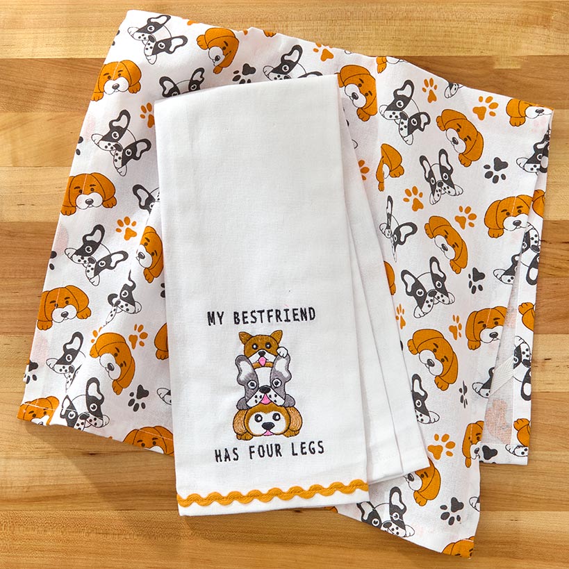 Kitchen Towels Summertime Dog Set of 2#select-towels_my-best-friend