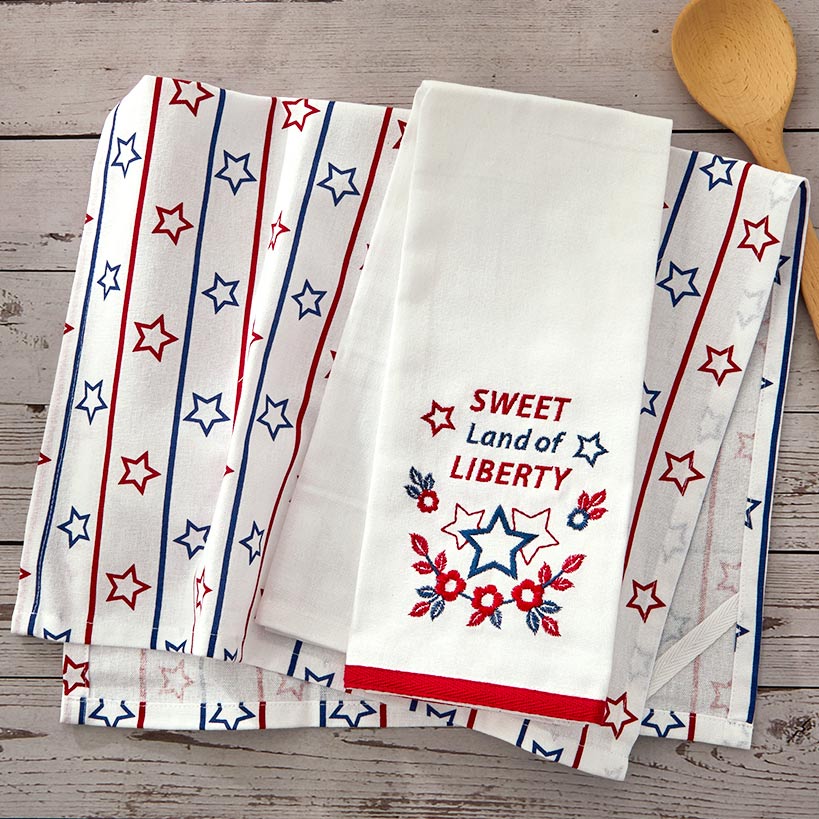 Americana Kitchen Towels Embroidered Set of 2#select-towel_sweet-land