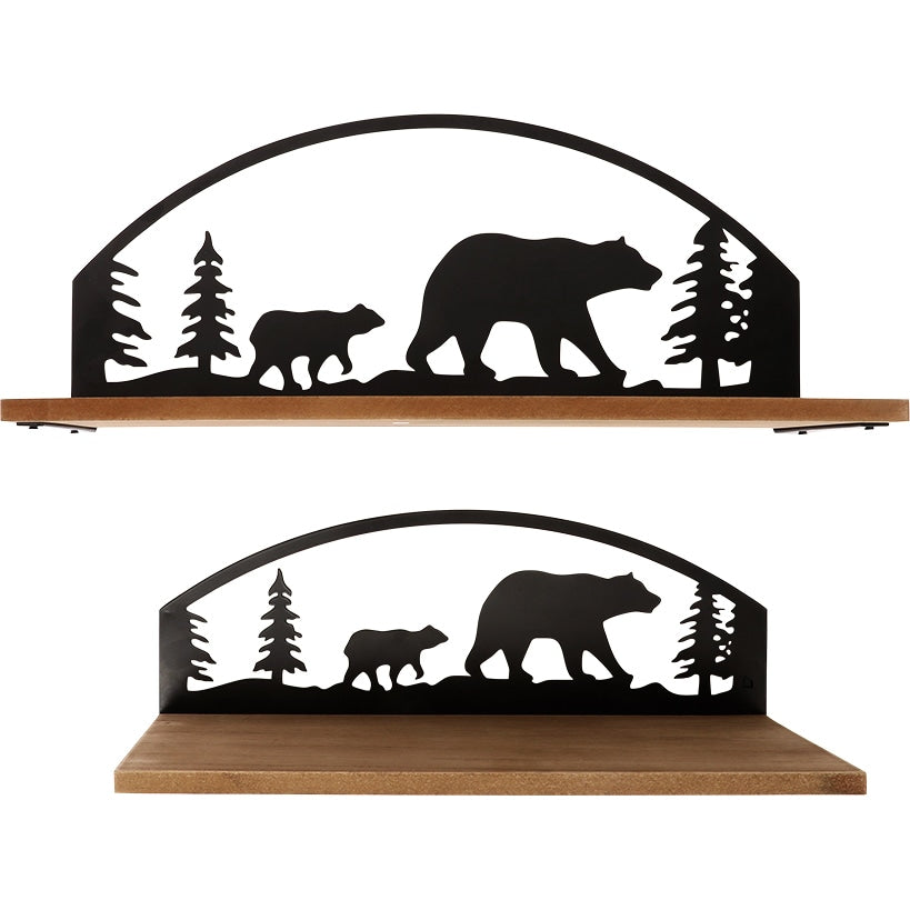 Rustic Cabin Lodge Style Wall Shelves Set of 2