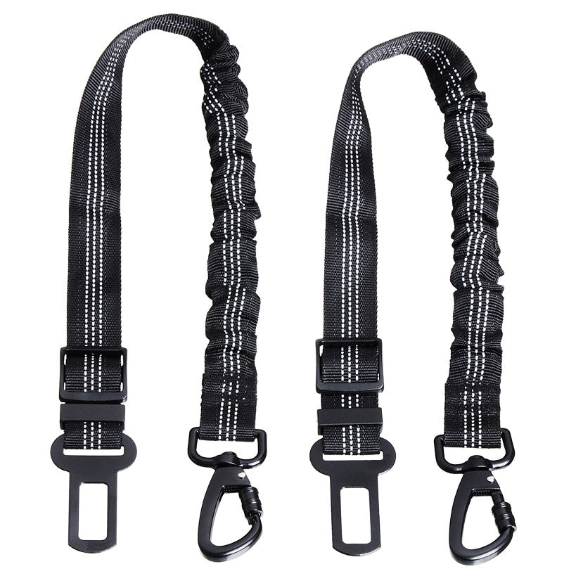Pet Bungee Seat Belts Set of 2,Expands 21" with Rotating Clamp