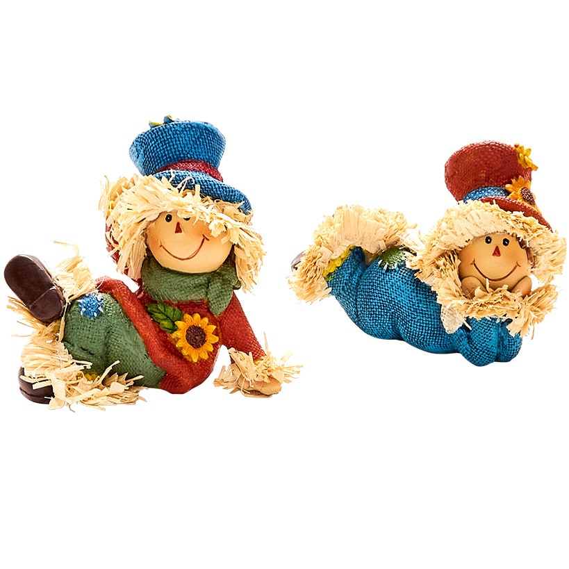 Set of 2 Harvest Scarecrow Pals Table Decor