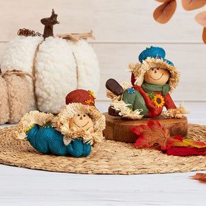 Set of 2 Harvest Scarecrow Pals Table Decor