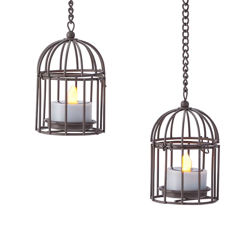 Elegant Solar Tea Light Danglers Set of 2