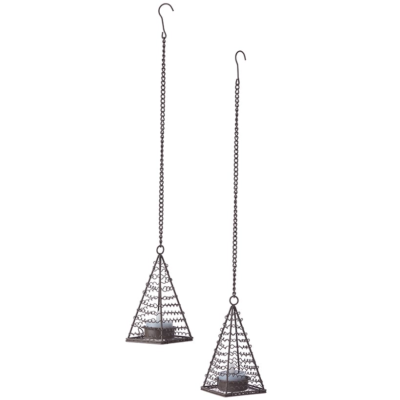 Elegant Solar Tea Light Danglers Set of 2#select-design_pyramids