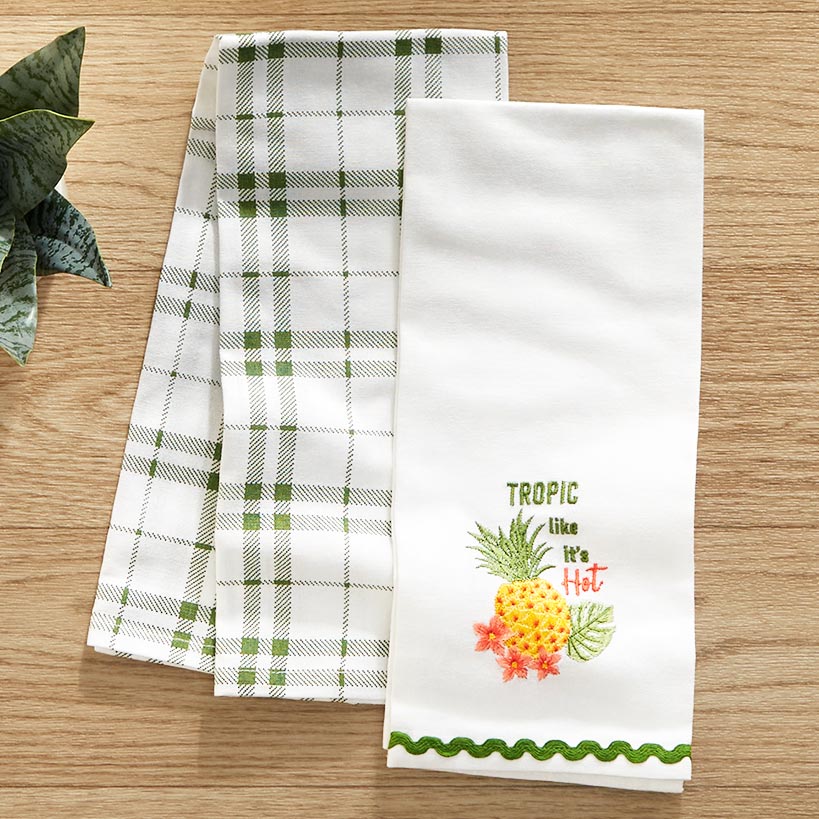 Tropical Embroidered Kitchen Towels, Set of 2#select-towels_tropic-like-it's
