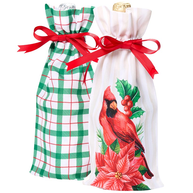 Wine Gift Bags Set of 2 Holiday Whiskey Bourbon Liquor