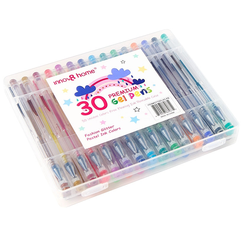 Gel Pen Set with Case Set of 30