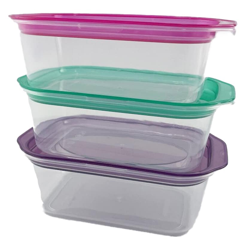 Food Storage Containers with Lids Set of 3 Clear