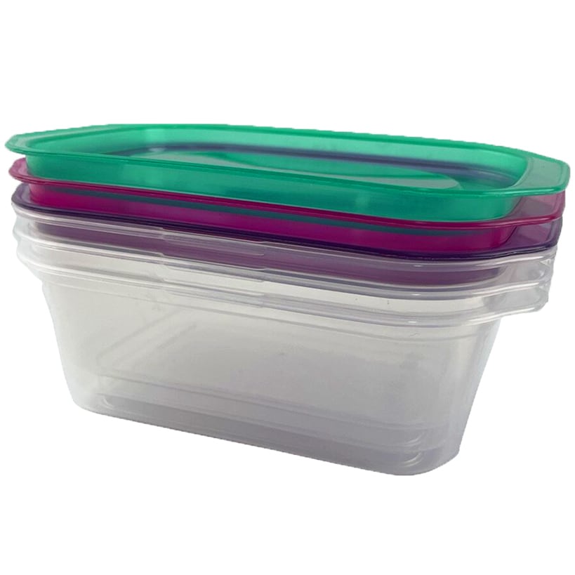 Food Storage Containers with Lids Set of 3 Clear