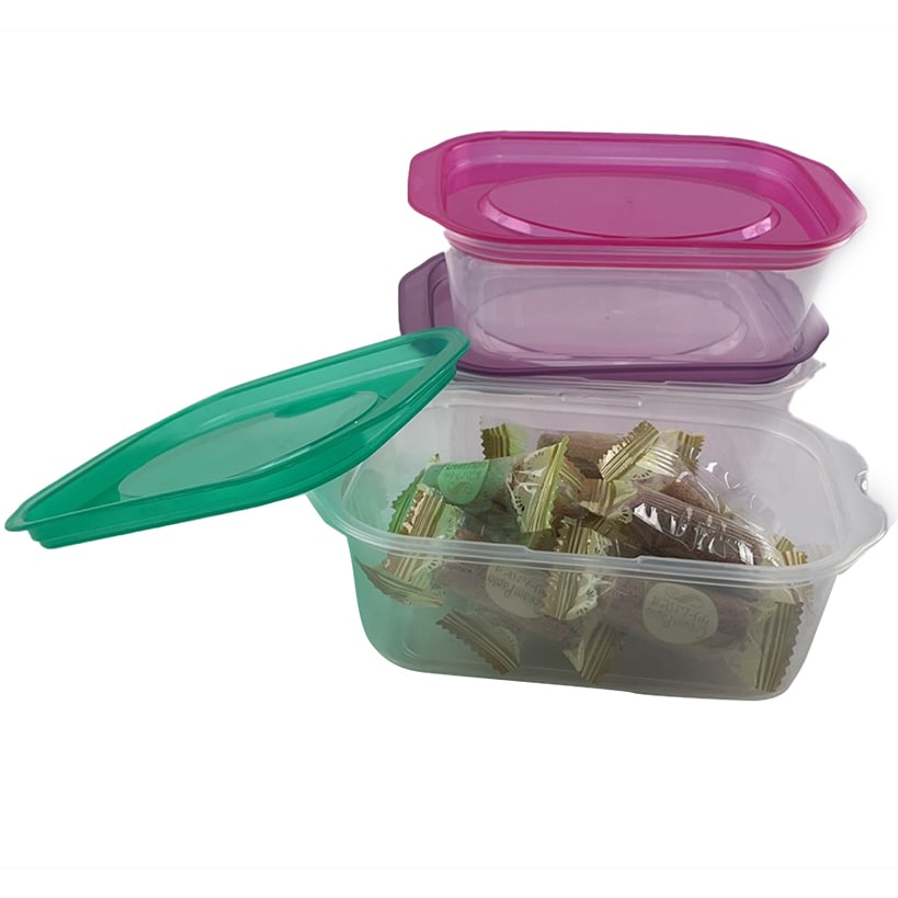 Food Storage Containers with Lids Set of 3 Clear