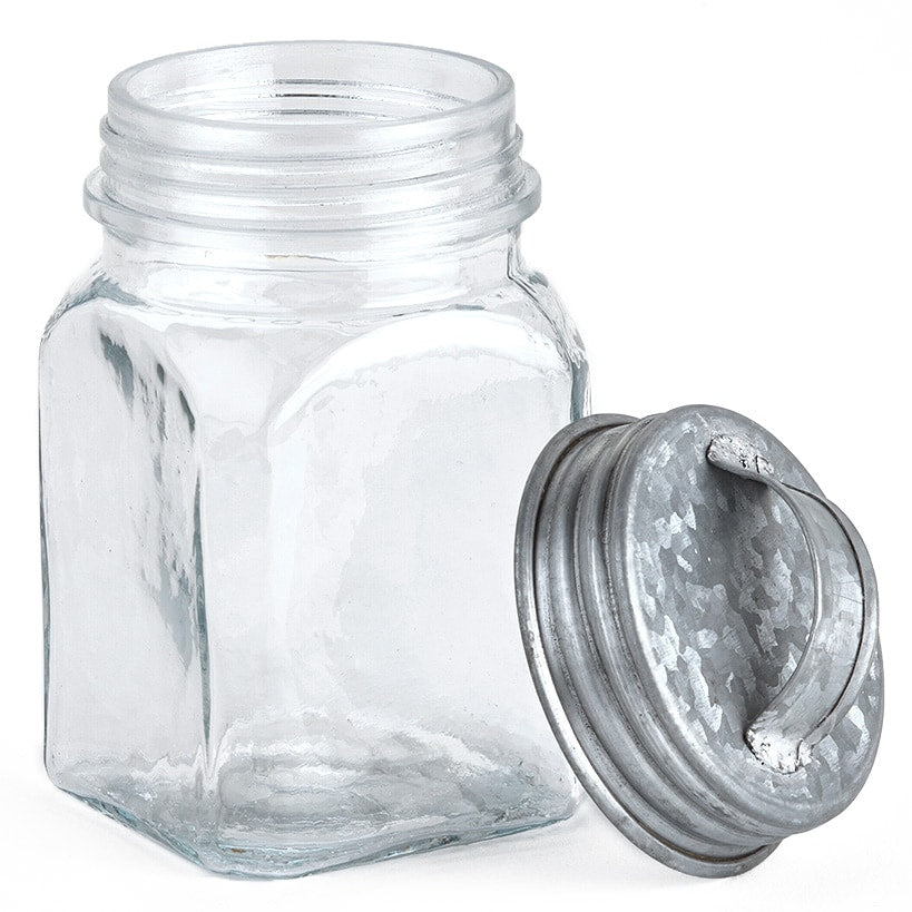 Set of 3 Glass Canisters in Tray