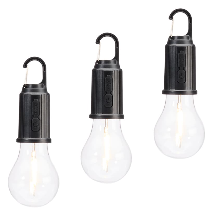 Rechargeable USB 3 Mode Hanging Bulb Lights - Set of 3