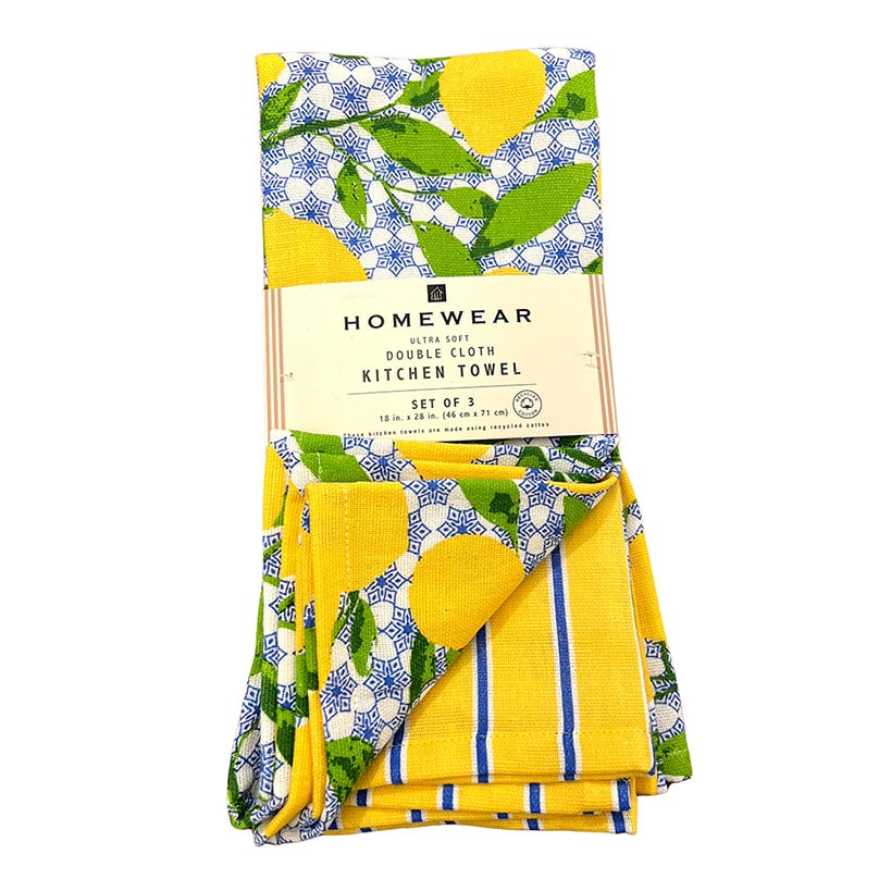 Recycled Poly Cotton Kitchen Towels Set of 3