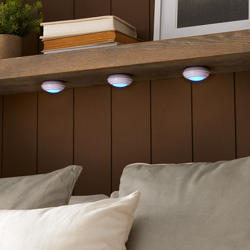 Wireless LED Color-Changing Puck Lights With Remote Set of 3