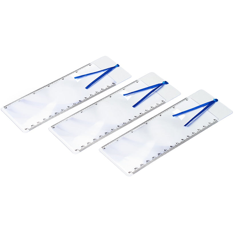 Bookmark with Page Magnifier & Ruler - Set of 3
