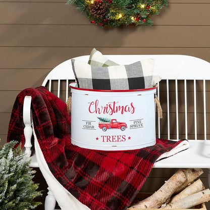 Set of 3 Antique Truck Christmas Trees Metal Planters